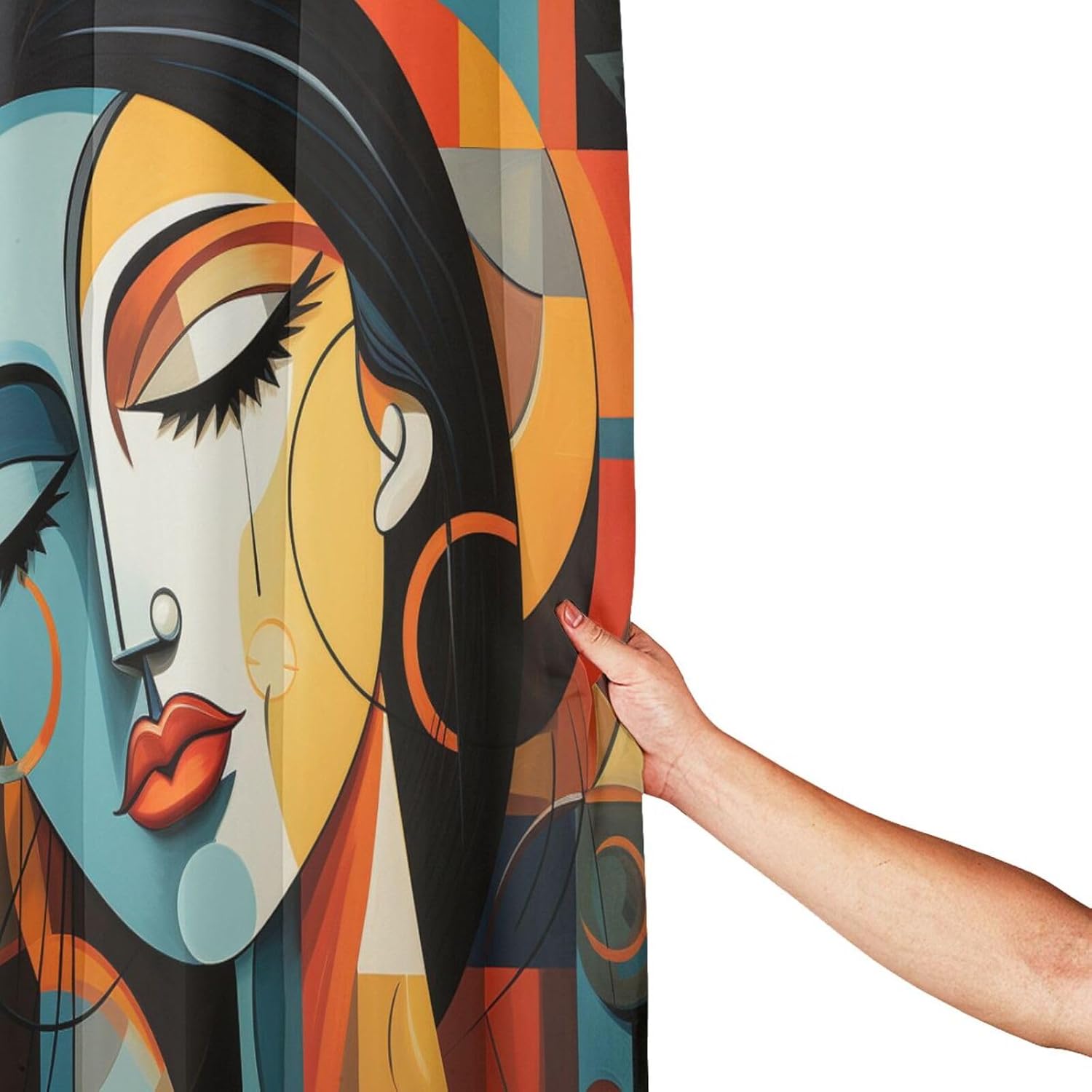 DAOWANGZUO Boho Shower Curtain Set with 12 Hooks 72x72in