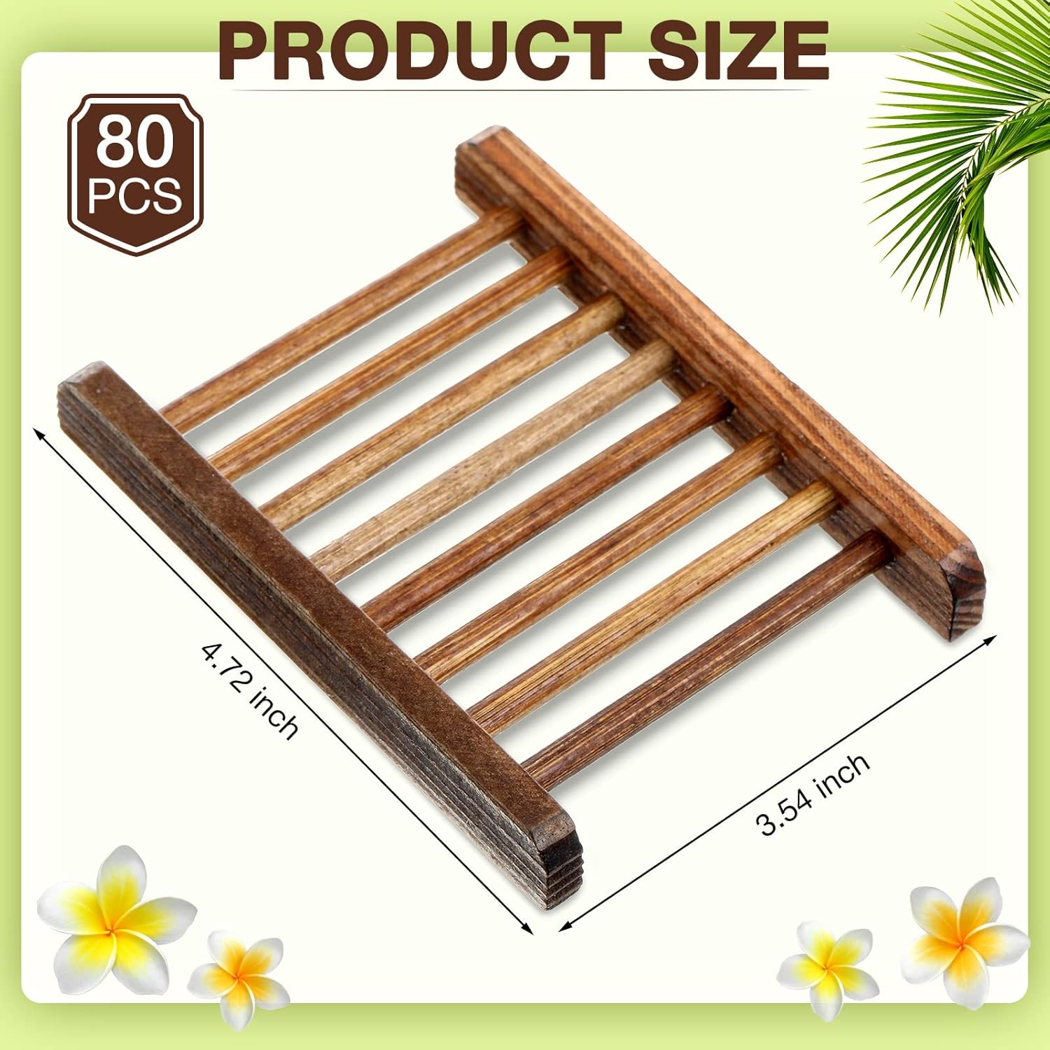 Amyhill Bamboo Soap Dish Holder 80 Packs