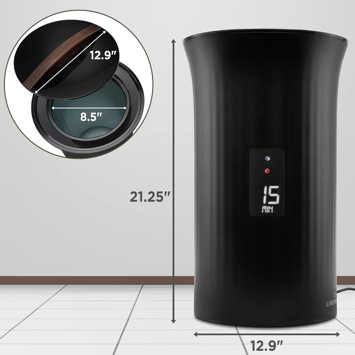 Live Fine Towel Warmer with LED Timer and Auto Shut-Off