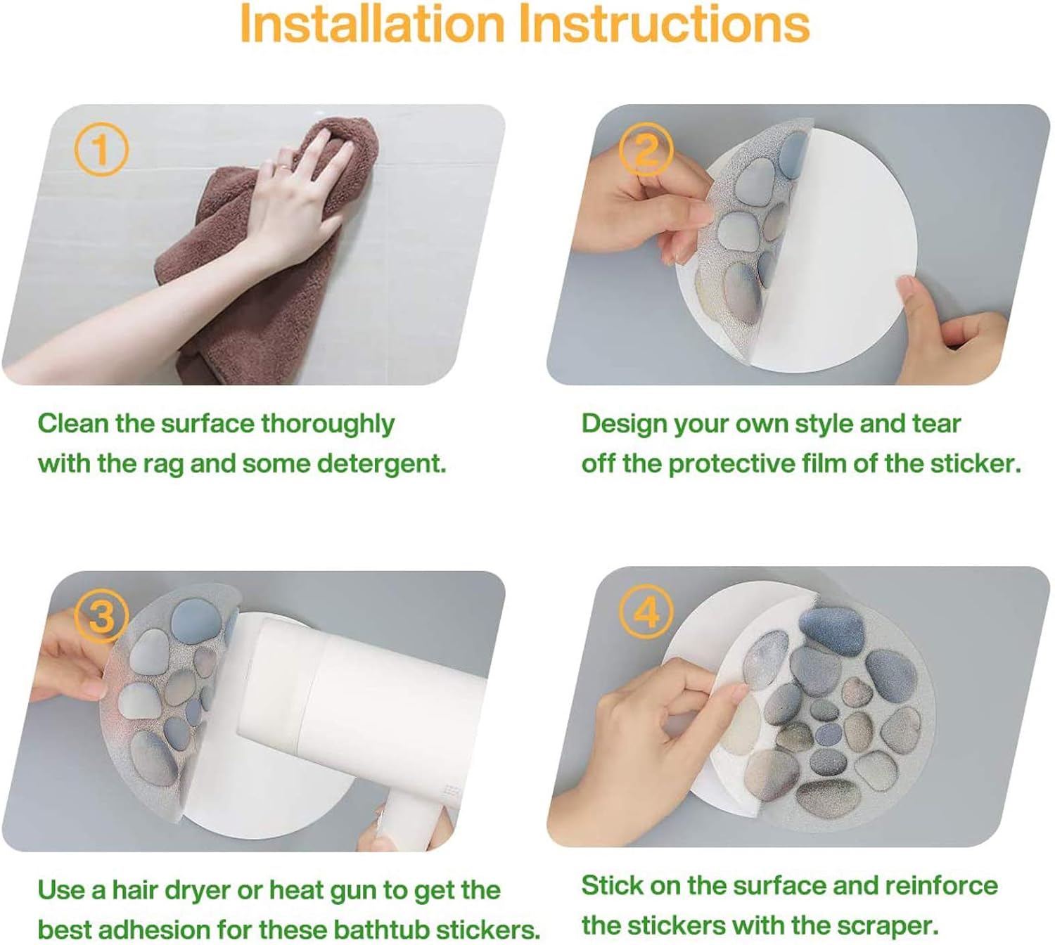 Non-Slip Bathtub Stickers with Vibrant Colors