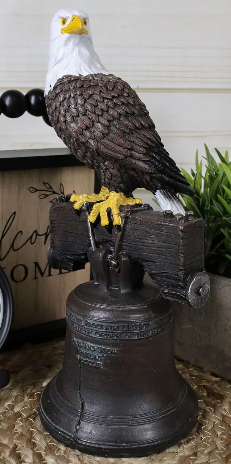 Ebros Independence Day Liberty Bell Eagle Figurine 1