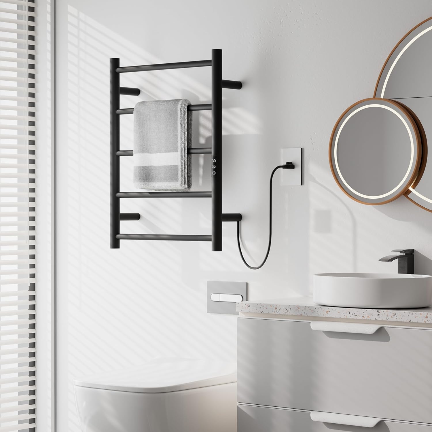 Statappy Heated Towel Rack with 24hr Timer and 5 Temp Settings