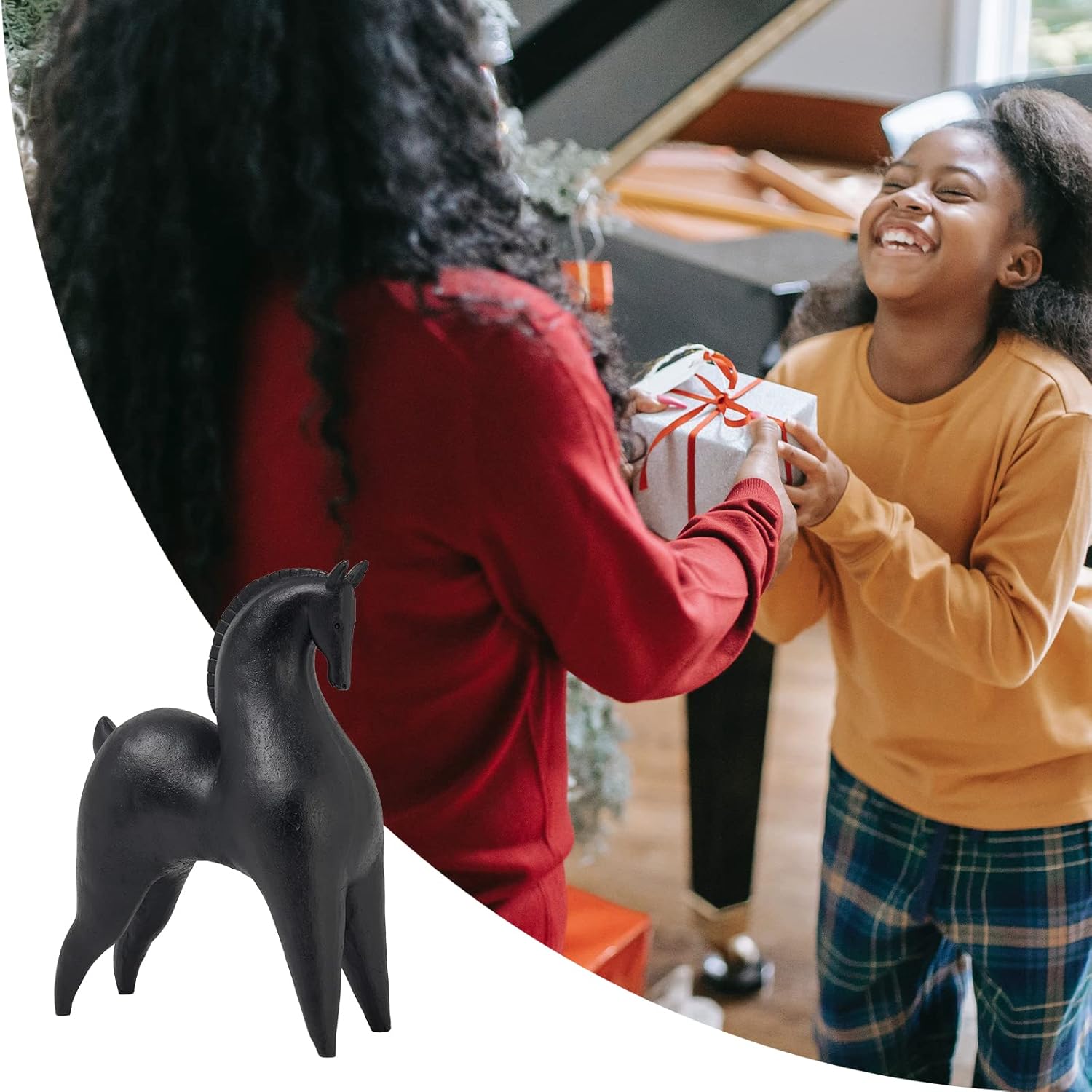 Cynkeyee Black Horse Statue Modern Home Decor