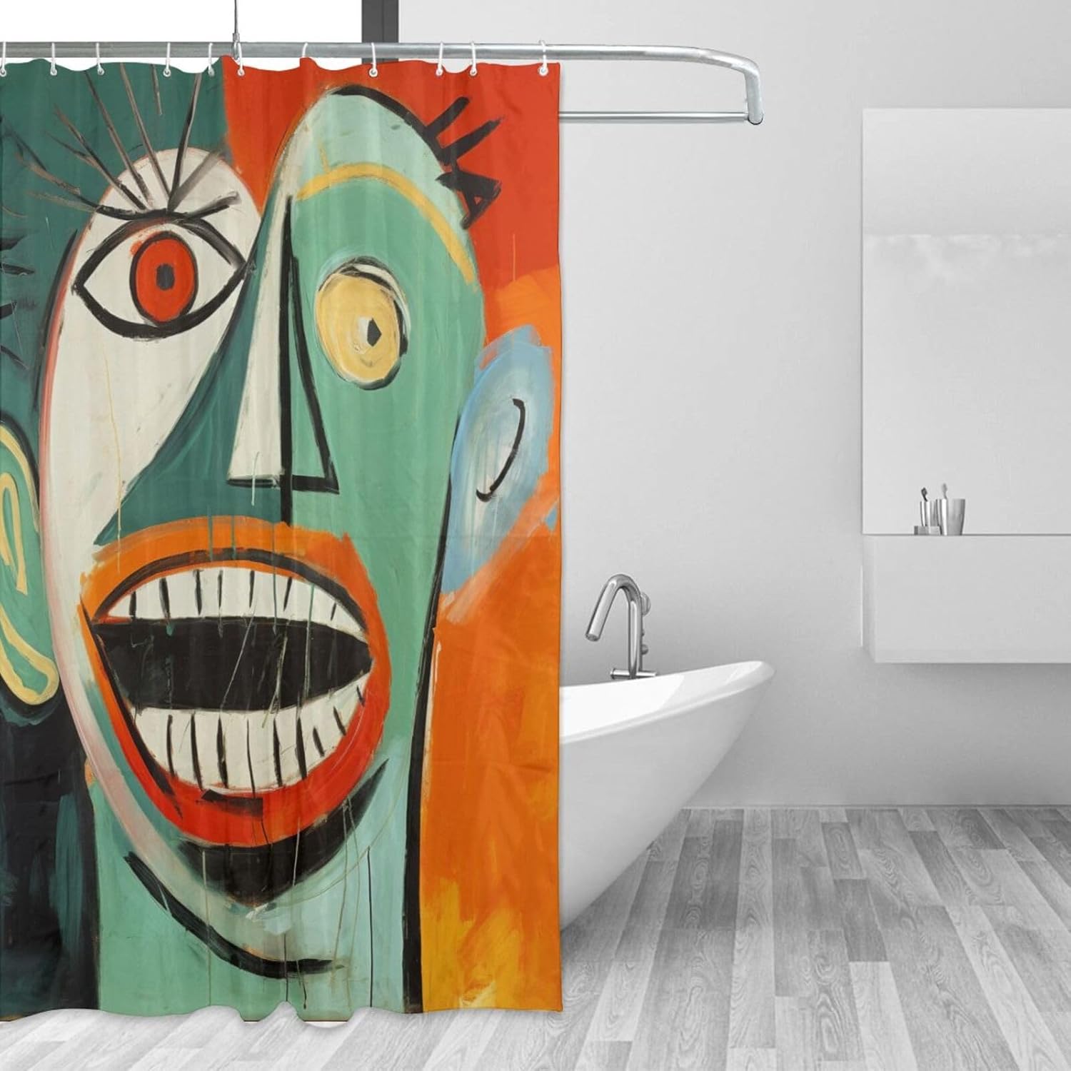 Laughing Boy Shower Curtain Set with 12 Hooks 72x72in