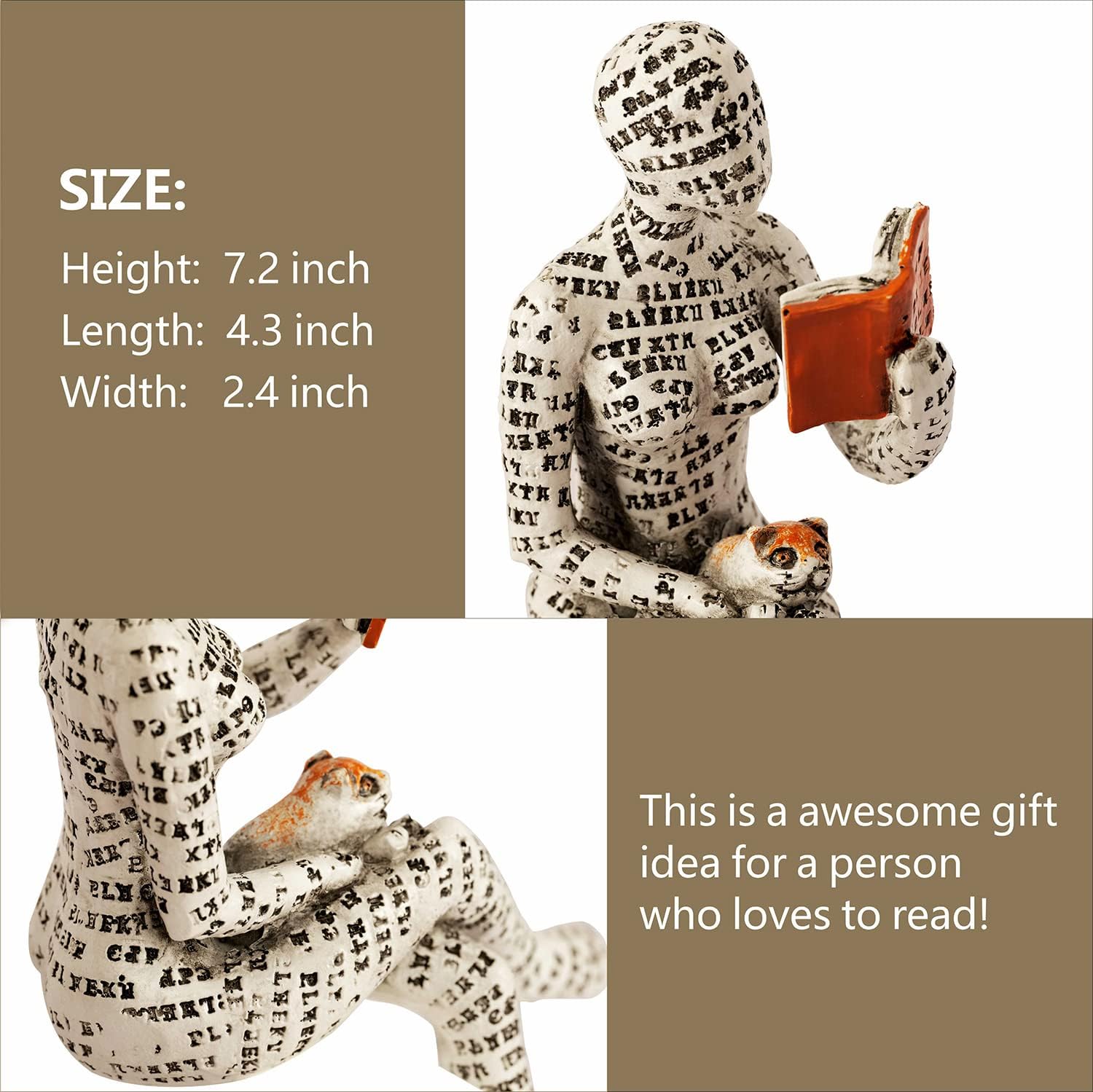 Dlfghos Pulp Reading Women Figurine Statue Decor B