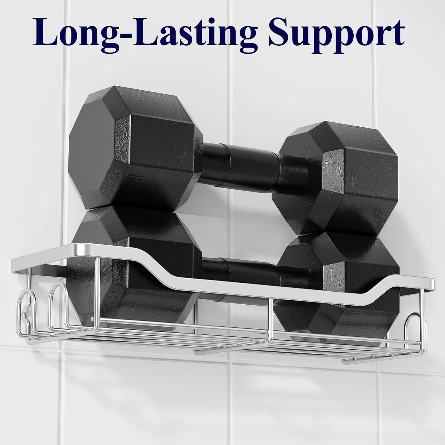 Kitsure Large Shower Caddy - 2 Pack Stainless Steel Adhesive Organizer