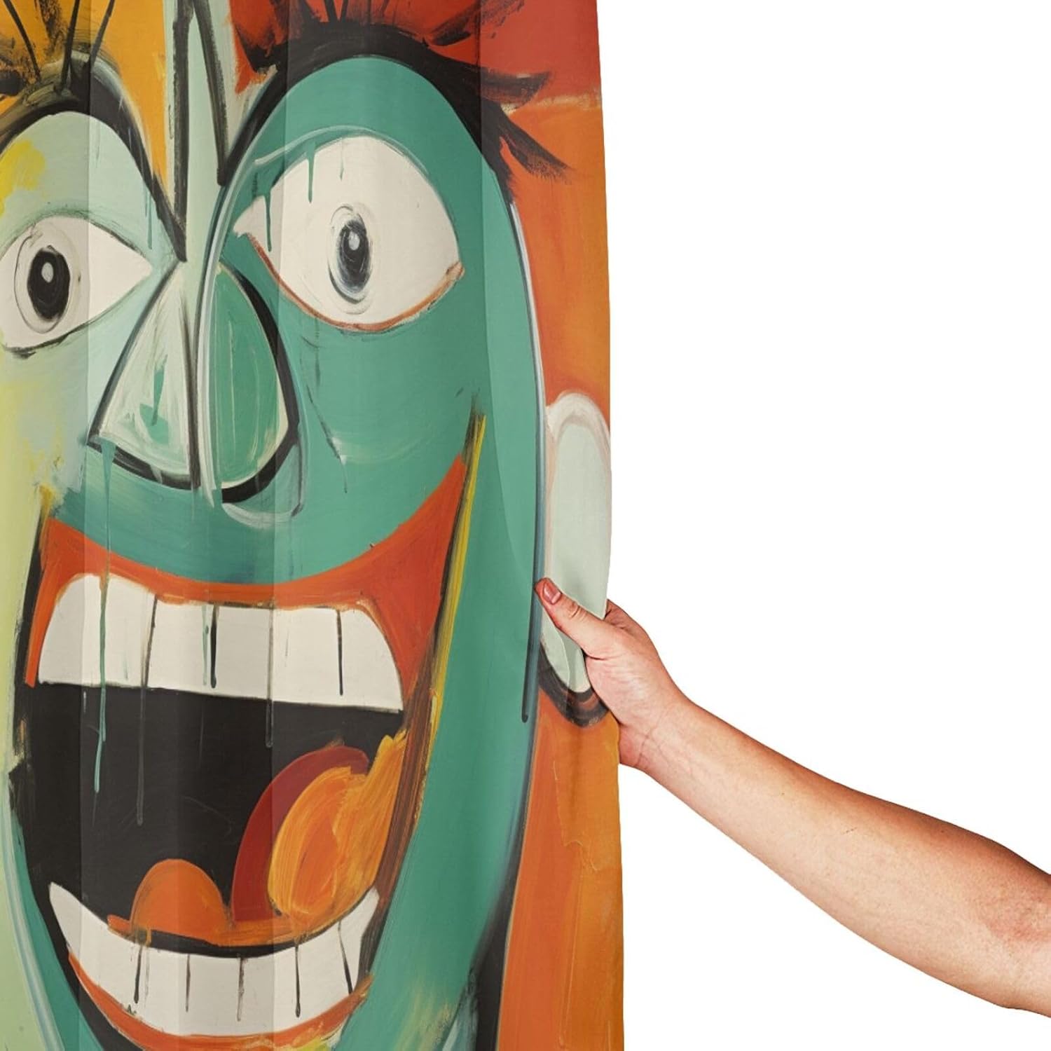 Laughing Boy Shower Curtain Set with 12 Hooks