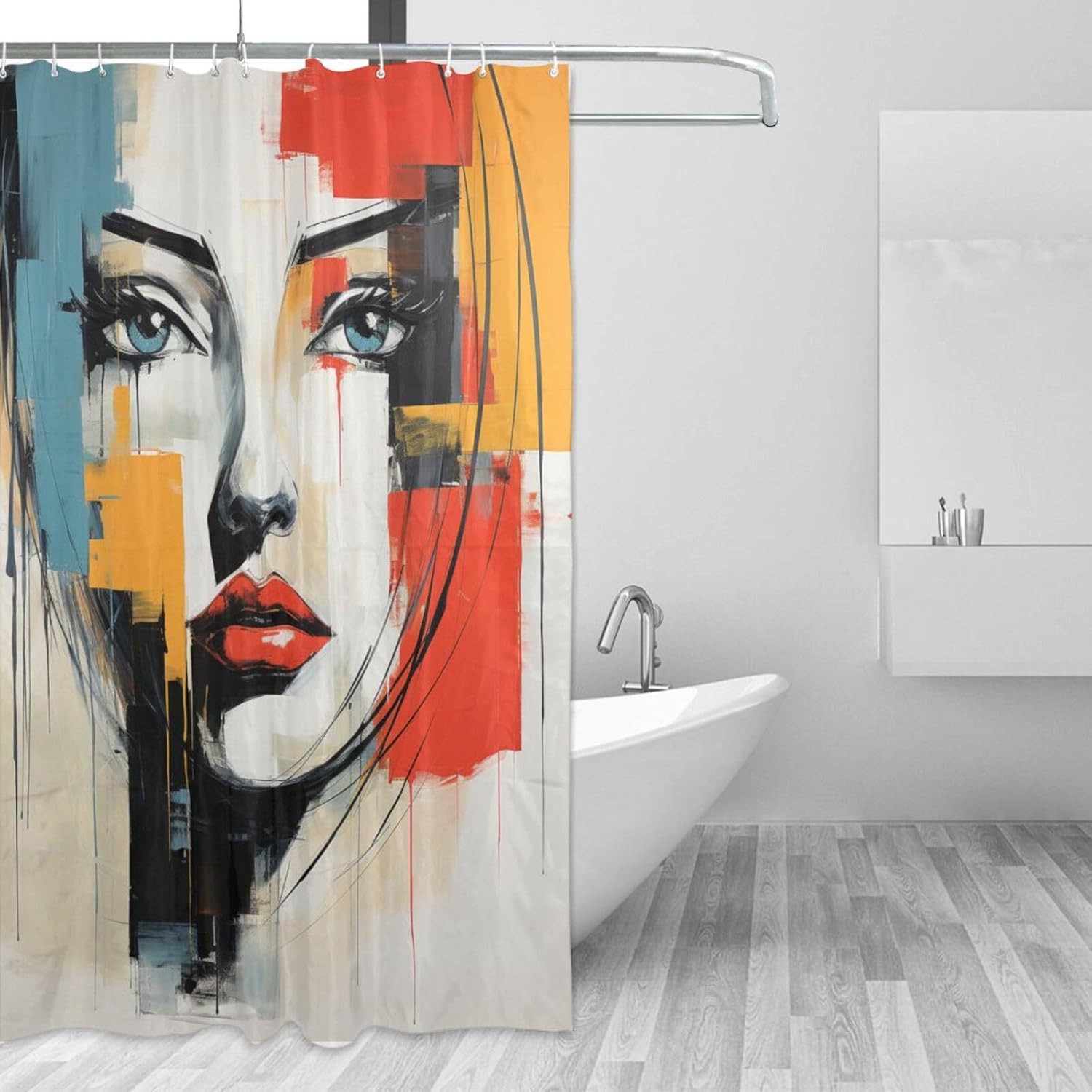 DAOWANGZUO Boho Farmhouse Shower Curtain Set with 12 Hooks