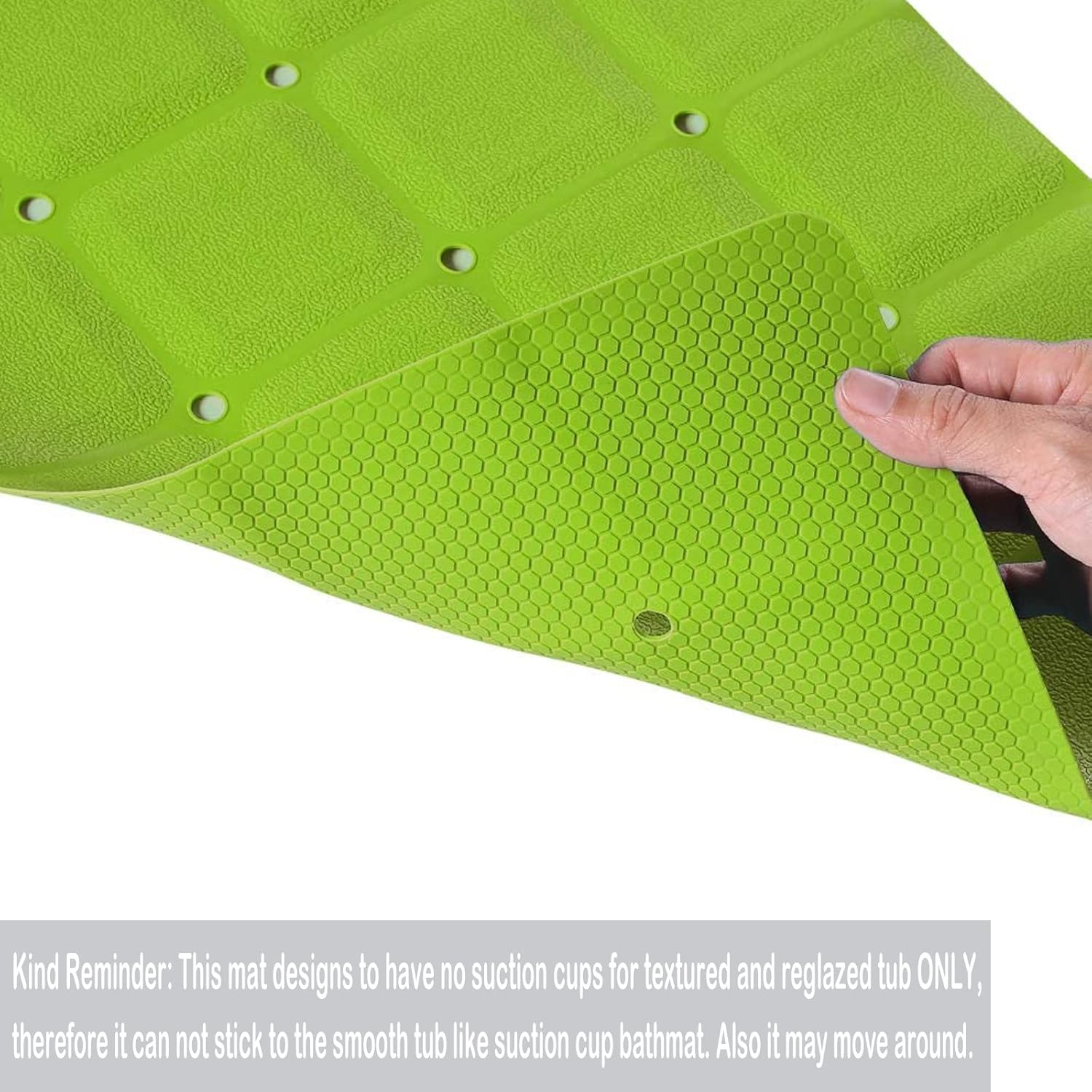 Webos Foldable Non-Slip Bath Mat - Green 28x14 Inches
