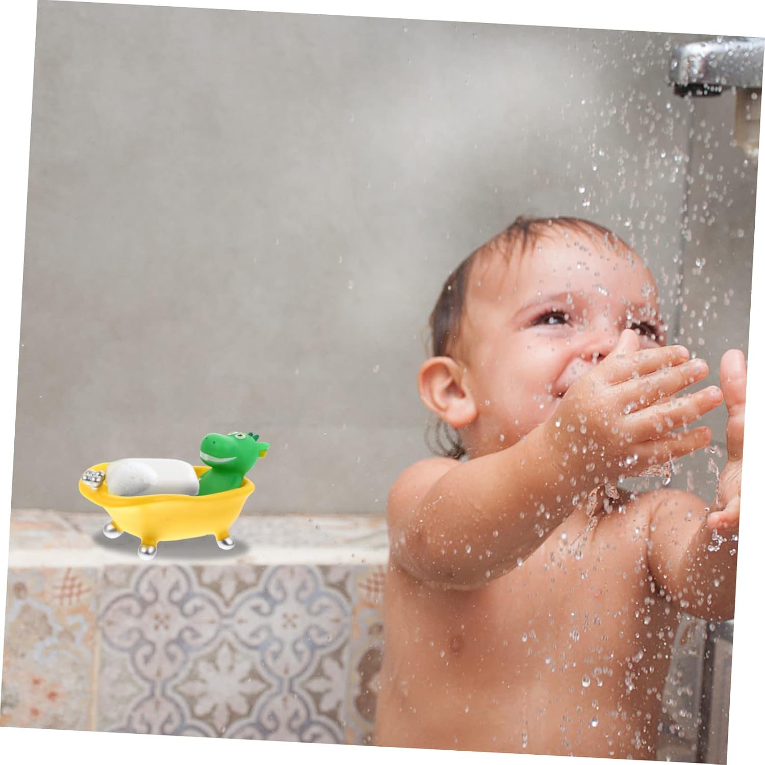 Dinosaur Soap Dish Cartoon Storage Drain Box