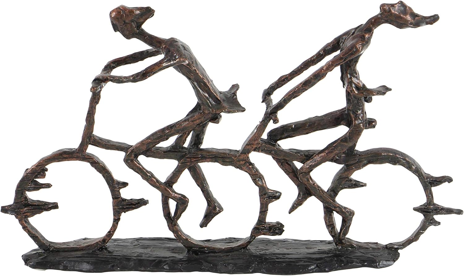 Deco 79 Polystone People Statue with Bike Brass