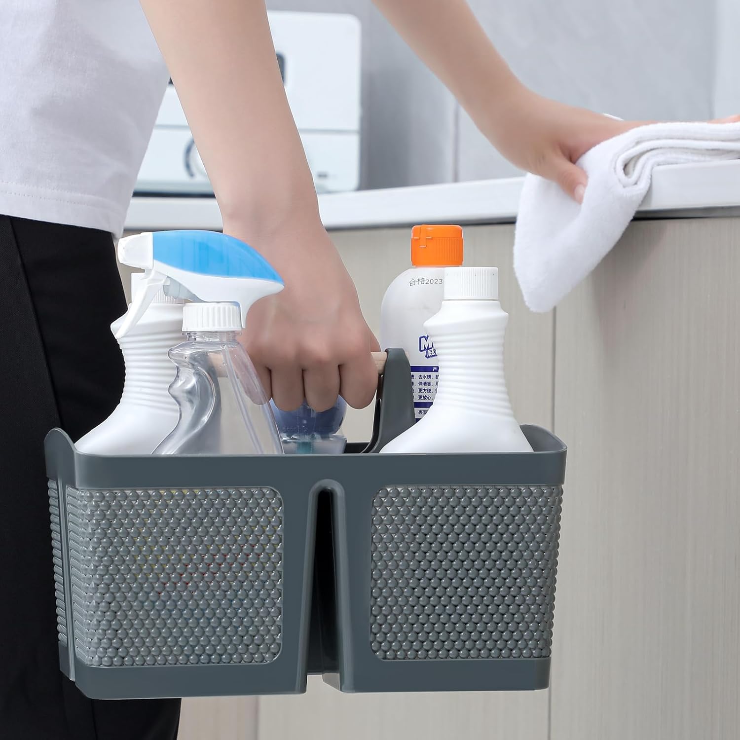 Rejomiik Portable Shower Caddy with Handle - Grey