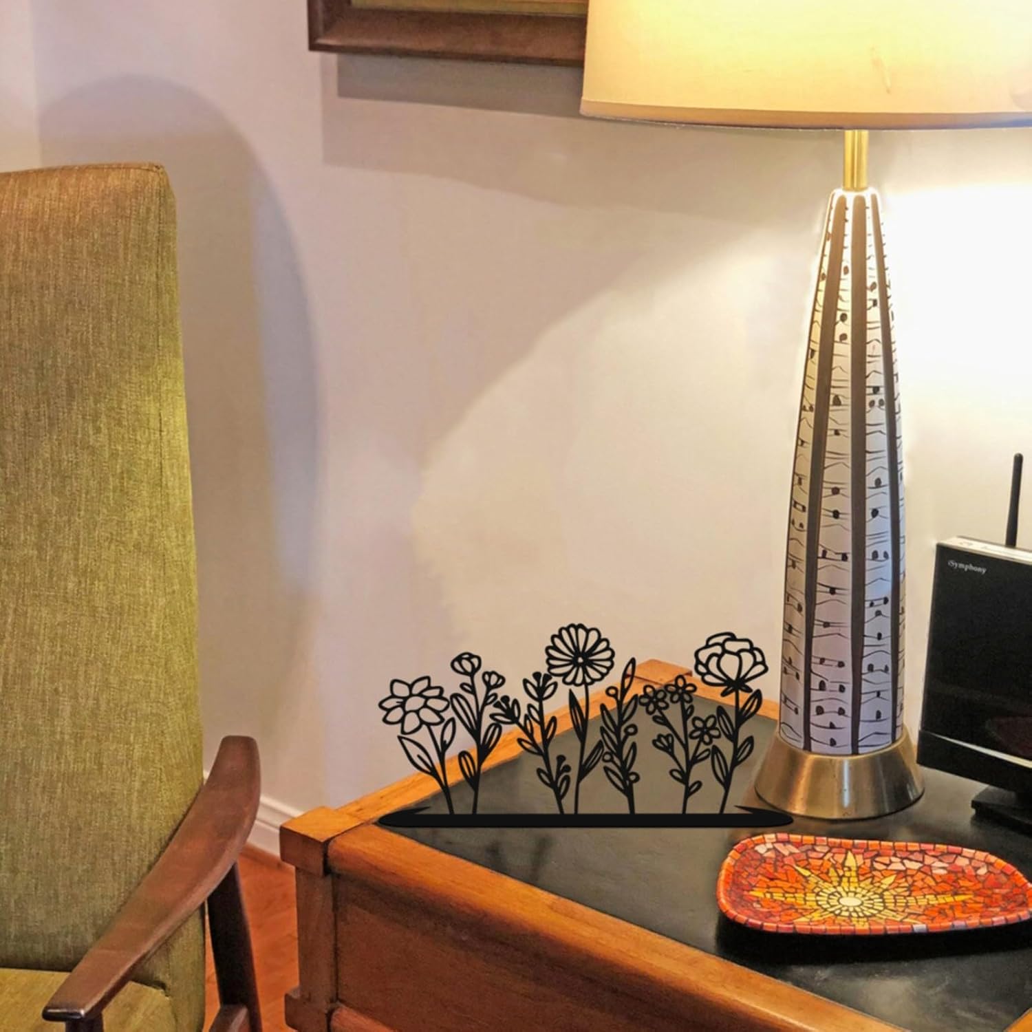 Miniature Metal Flower Statue for Home Decor