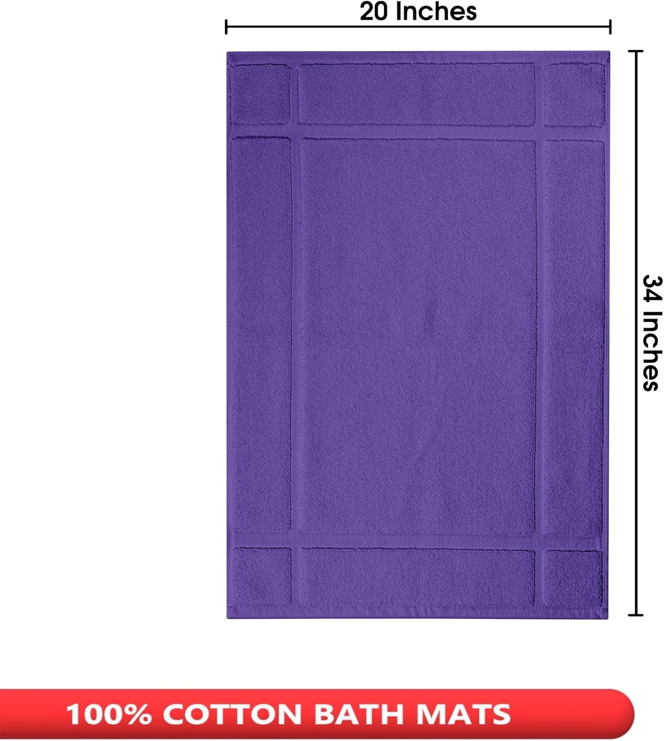 Ample Decor Cotton Bath Mat - 34x20 Inches Purple