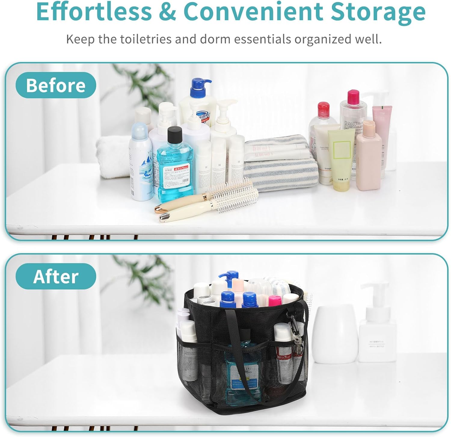 Onemoky Mesh Shower Caddy Portable for College Dorm Room Essentials
