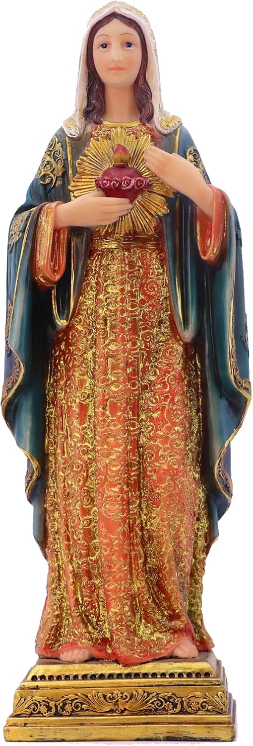 Zayton Virgin Mary Statue Resin Sculpture 8 Inch