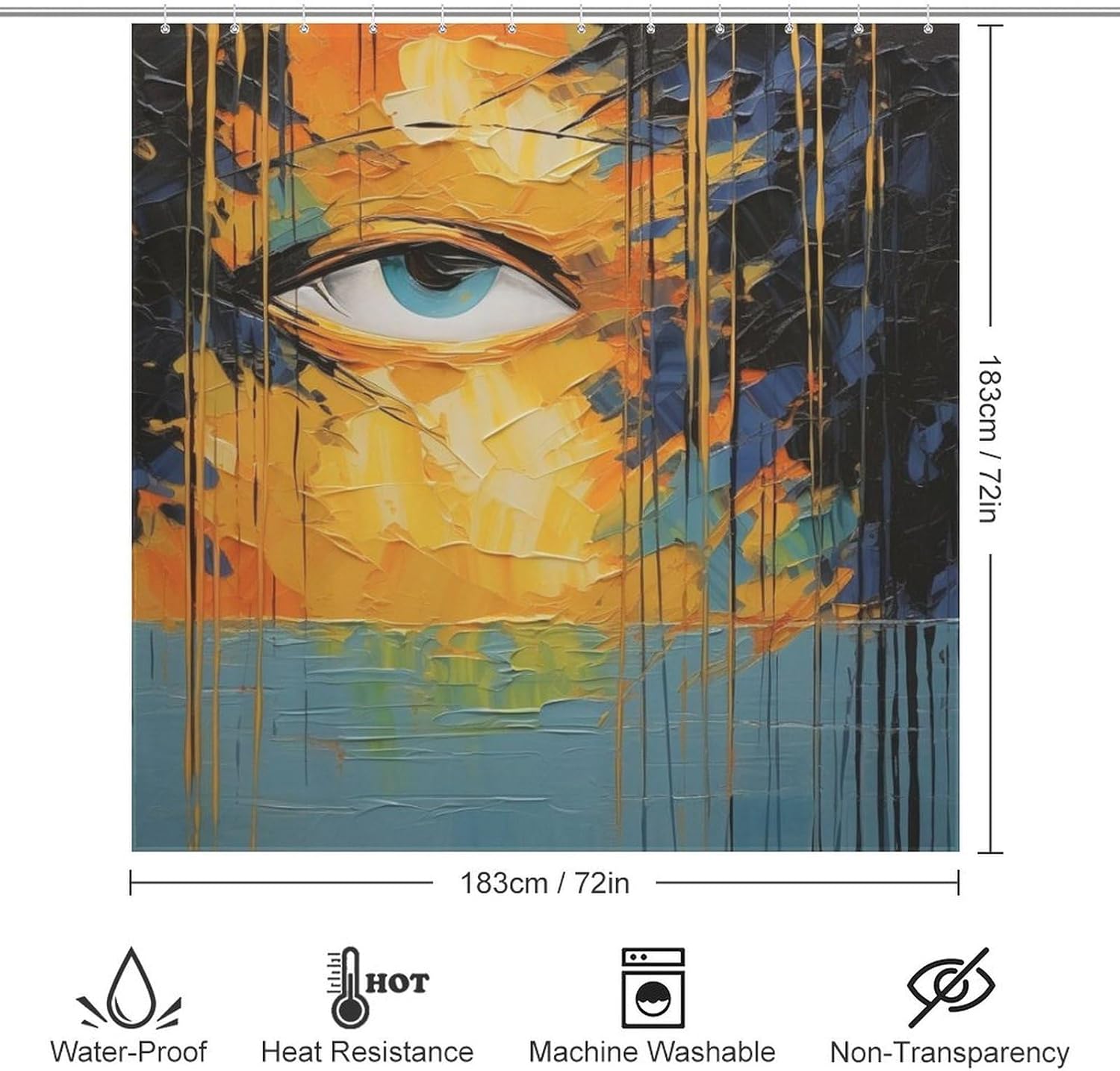 DAOWANGZUO Girls Eye Shower Curtain Set