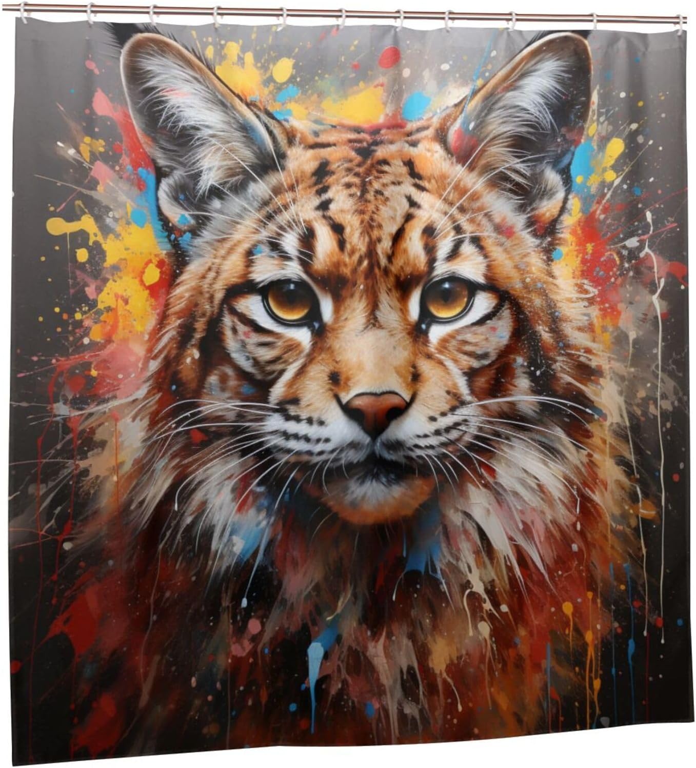 DAOWANGZUO Bobcat Shower Curtain Set 72x72in 1