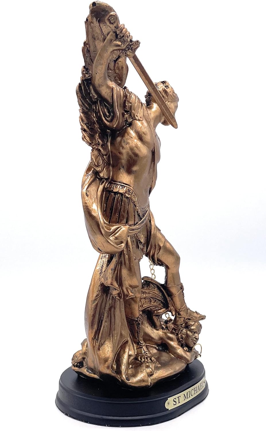 RUSTIX Saint Michael Statue Defeating Satan 85 Inch Bronze