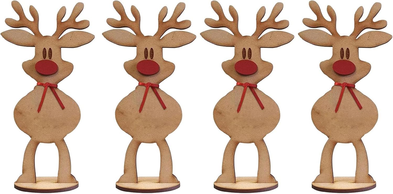 Miniature Reindeer Statue Figurine Home Decor Accent