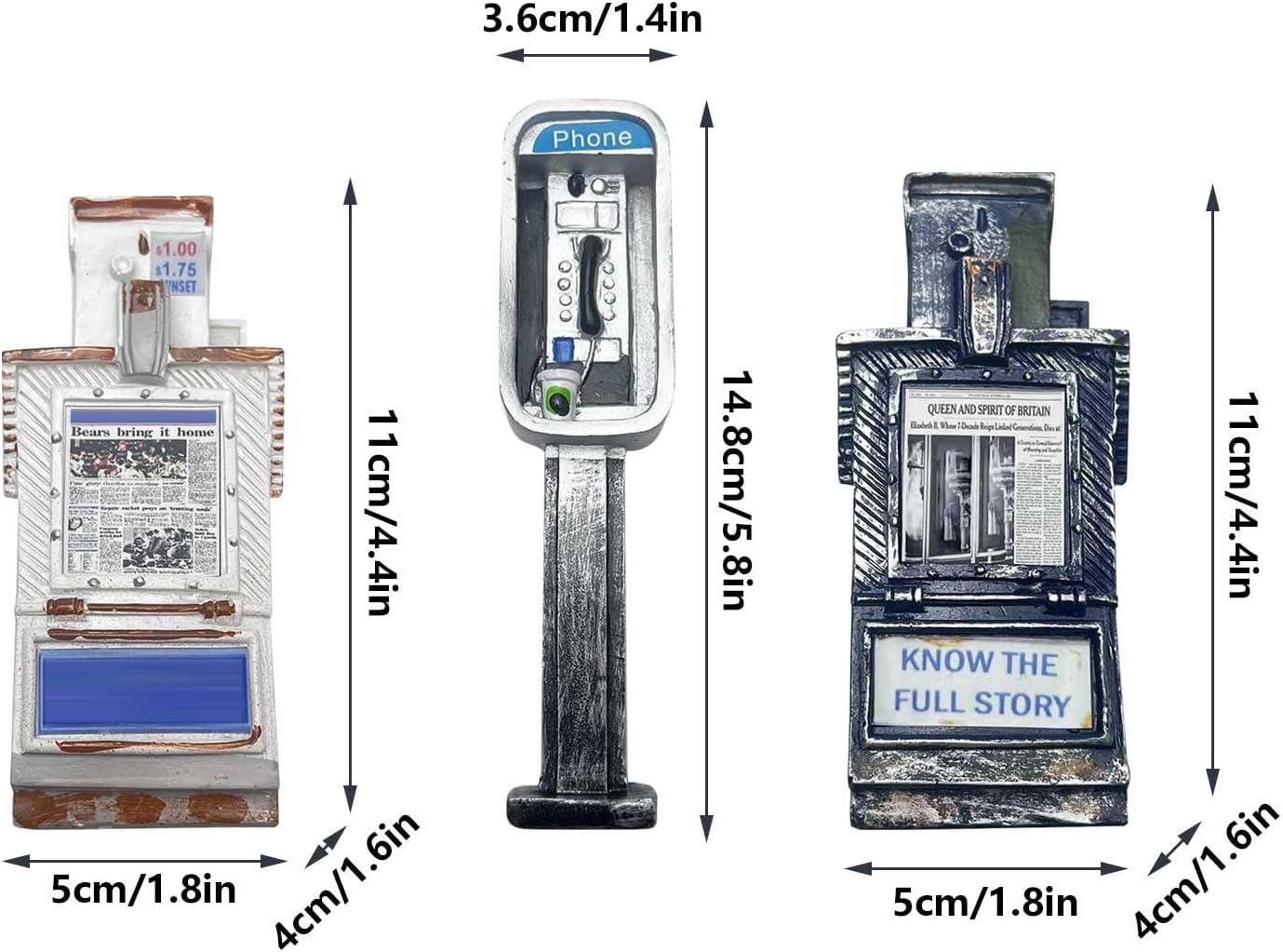 112 Miniature Public Phone Statue Decor