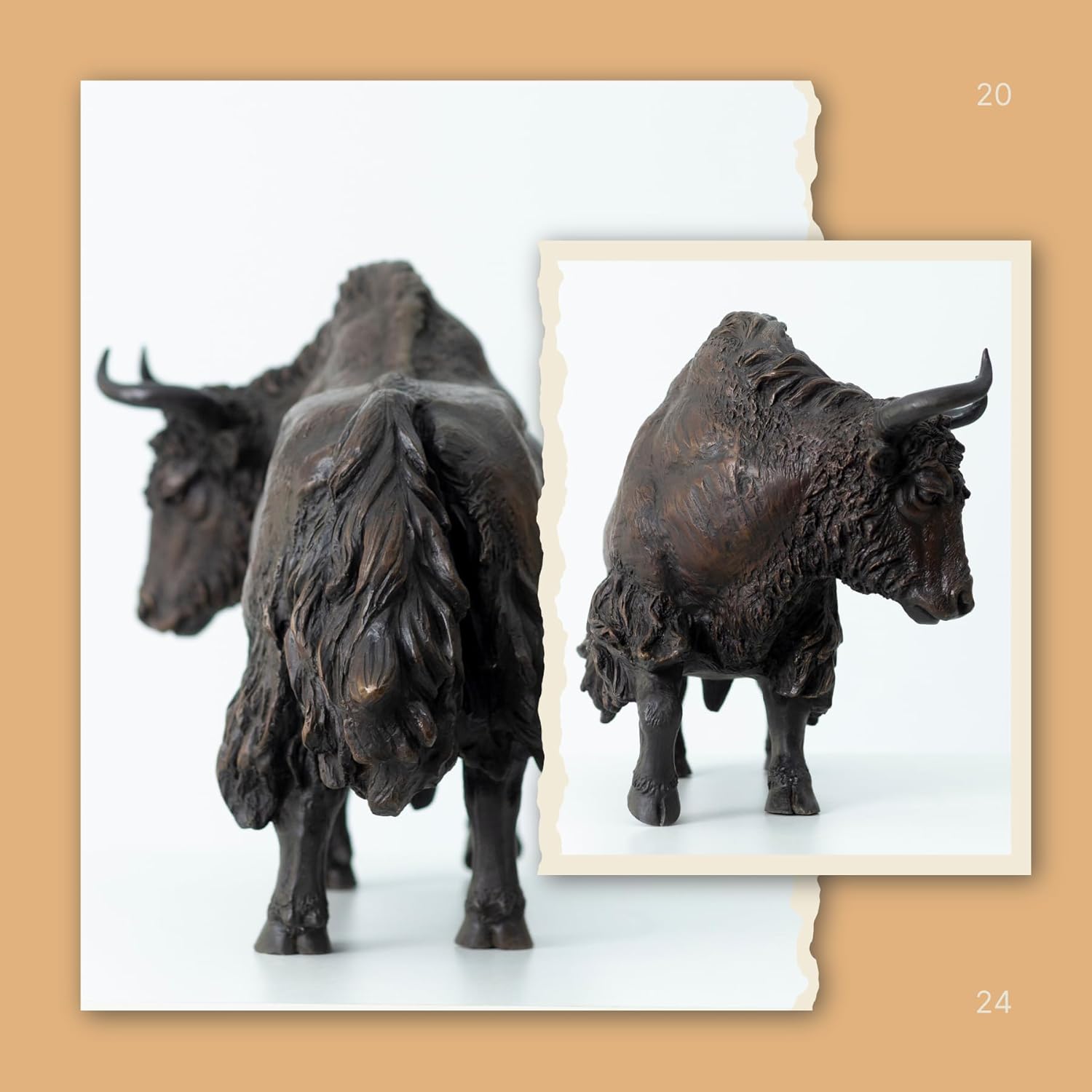 YouFine Large Bronze Bison Sculpture 208