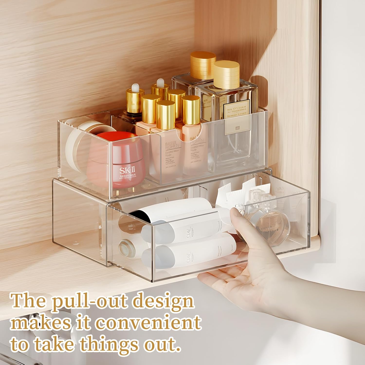 EAROND 2 Tier Medicine Cabinet Organizer with Removable Dividers