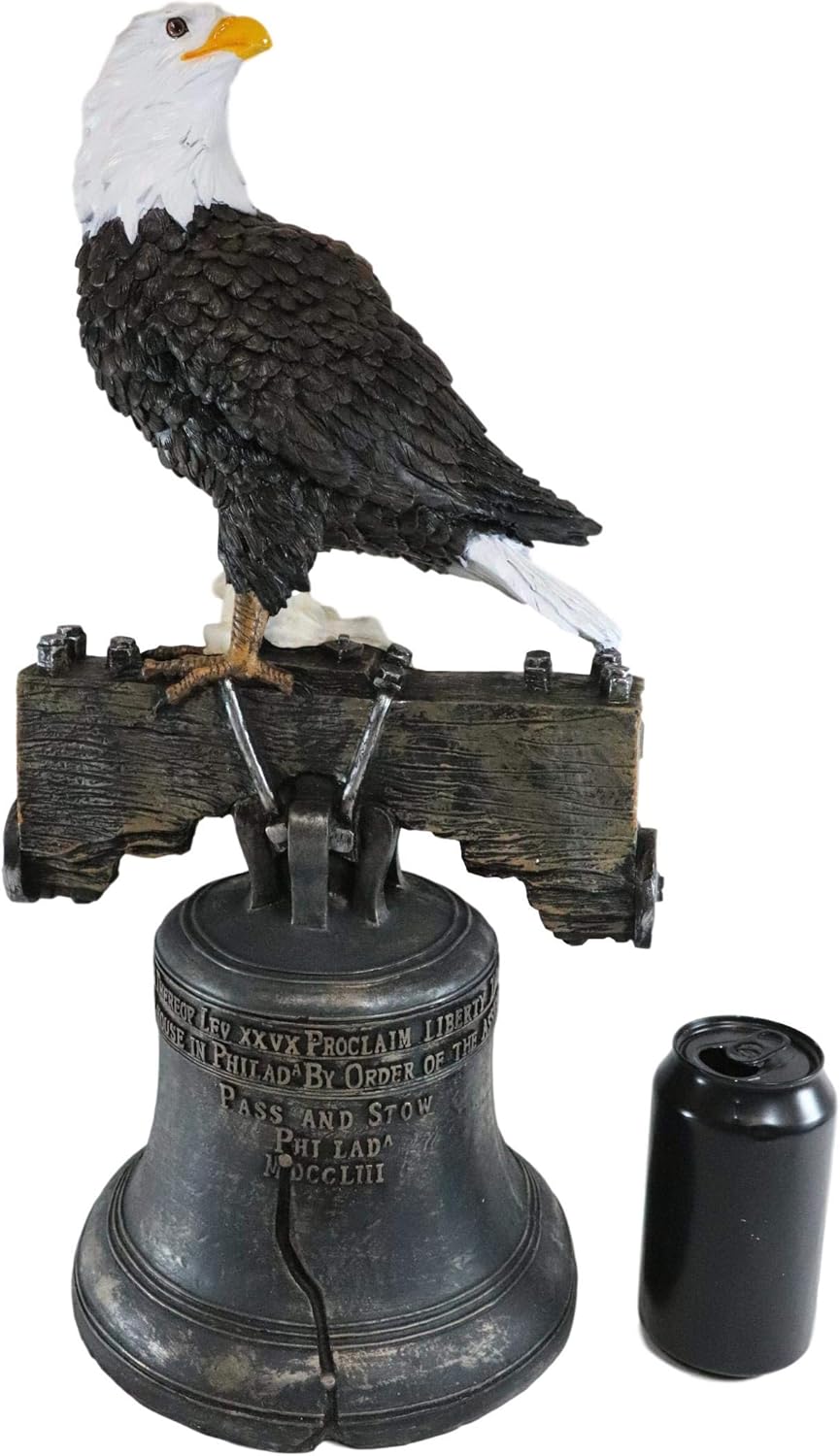 Ebros Gift 20 Tall Liberty Bell Eagle Home Decor Statue