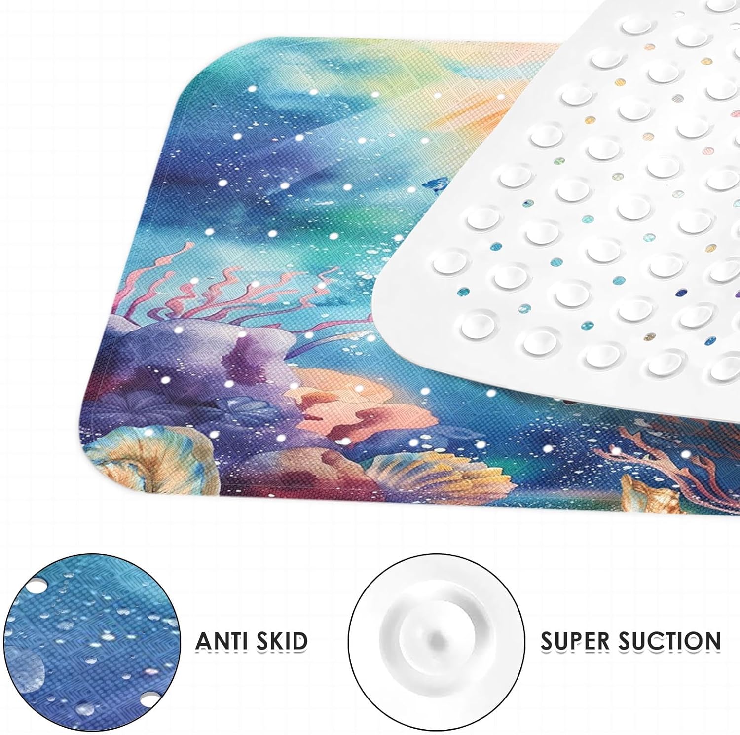 Culudea Purple Sea Turtle Bath Mat 40X16 Inch