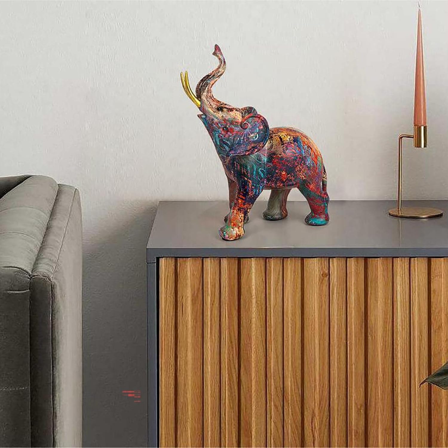 Nudsfuii Simple Elephant Statue Home Decor Accent