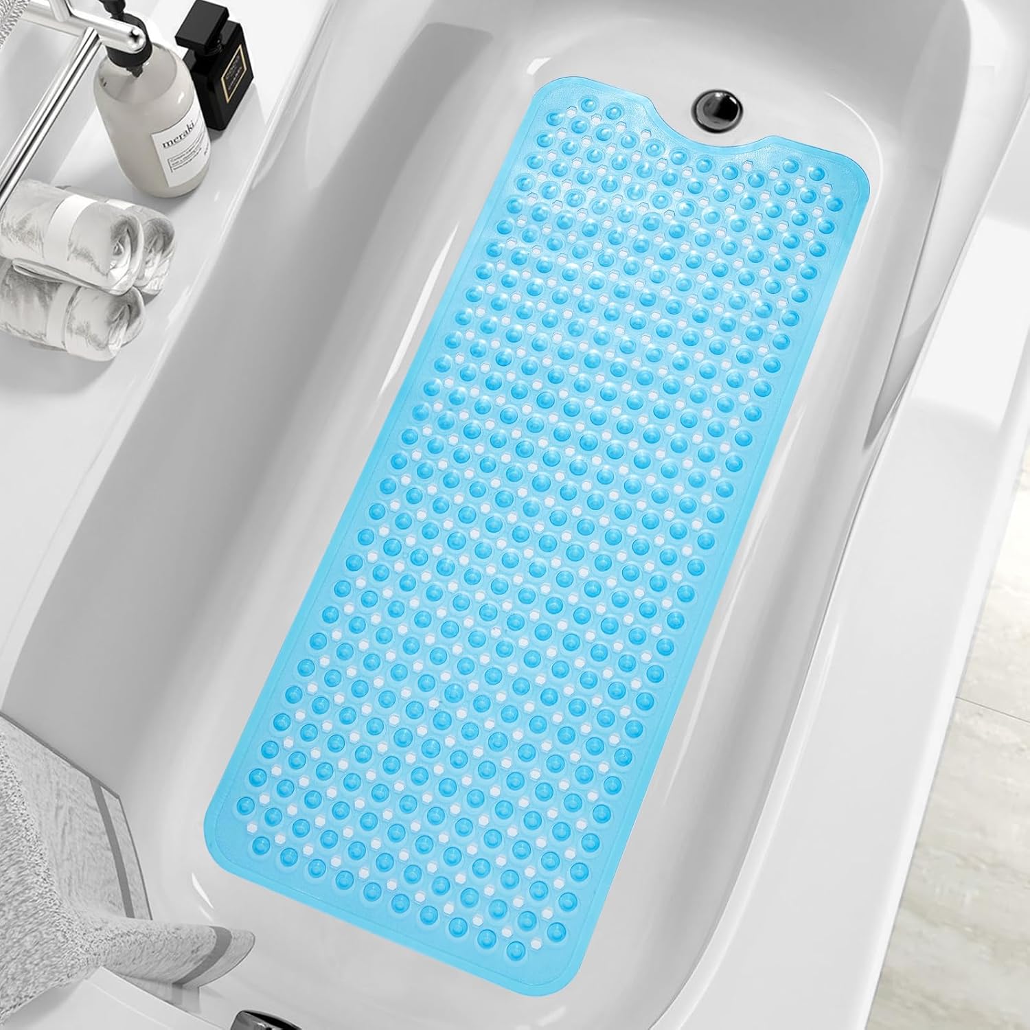 MOONFLY Extra Long Non-Slip Bath Mat 40x16 Inches