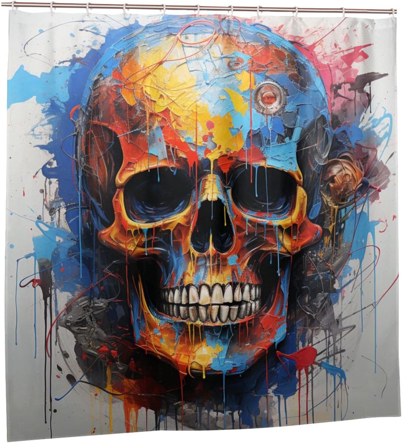 Mysterious Skull Art Shower Curtain Set with 12 Hooks