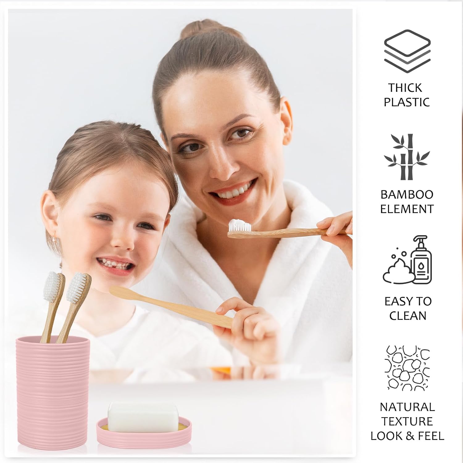 CERBIOR 6-Piece Bamboo Bathroom Accessories Set