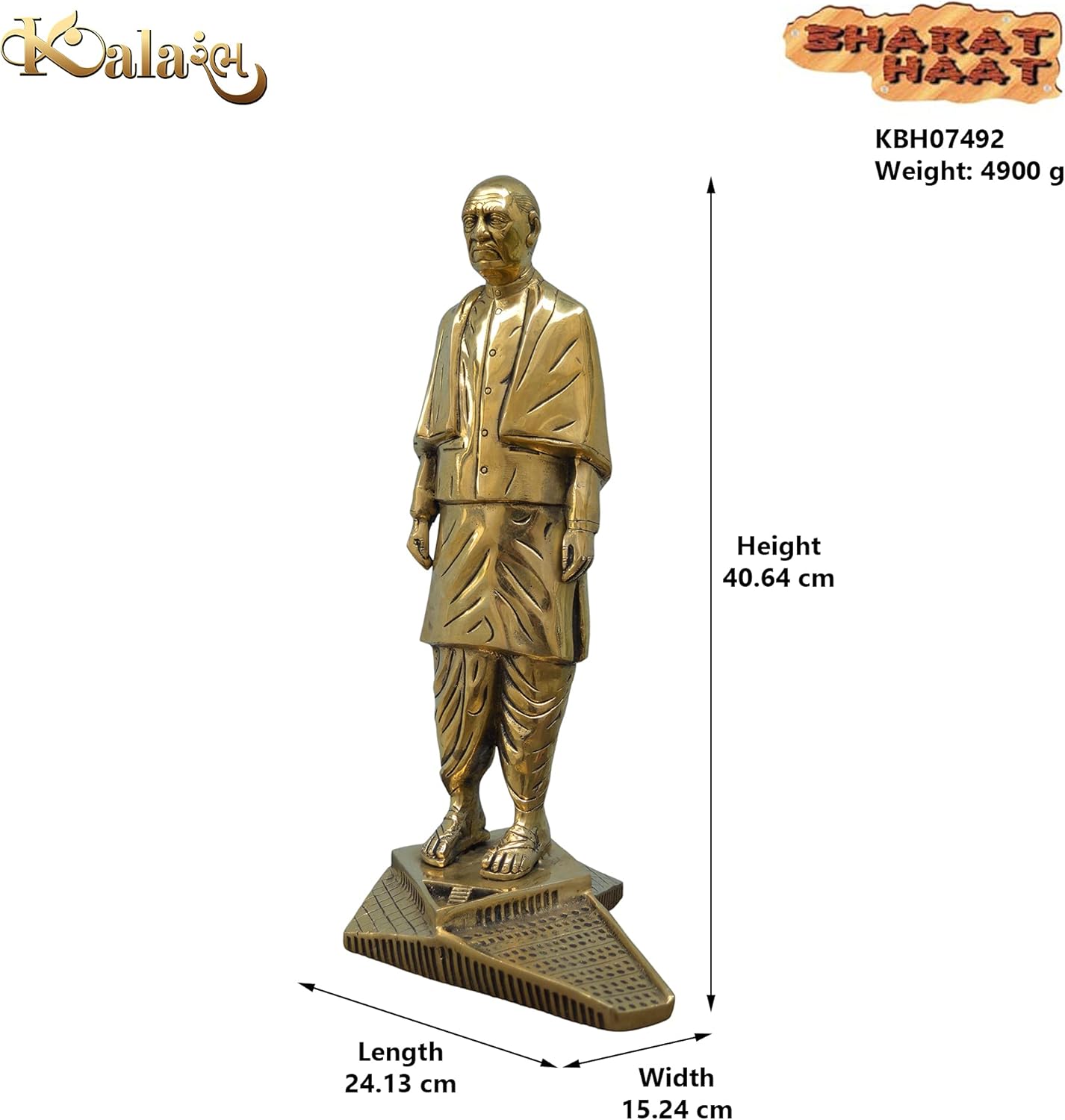 Brass Sardar Vallabhbhai Patel Statue of Unity Desk Art