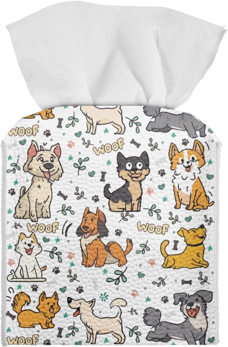 AFPANQZ Funny Cartoon Dogs Tissue Box Holder