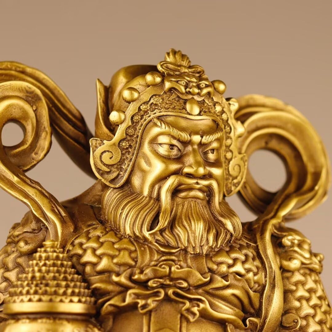 Julrybox God of Wealth Brass Statue Decor