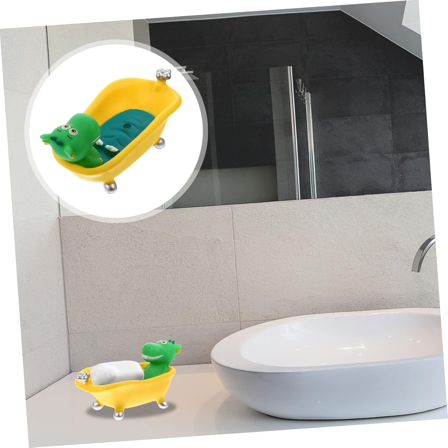 Dinosaur Soap Holder Sponge Drain Dish for Kitchen Sink 1
