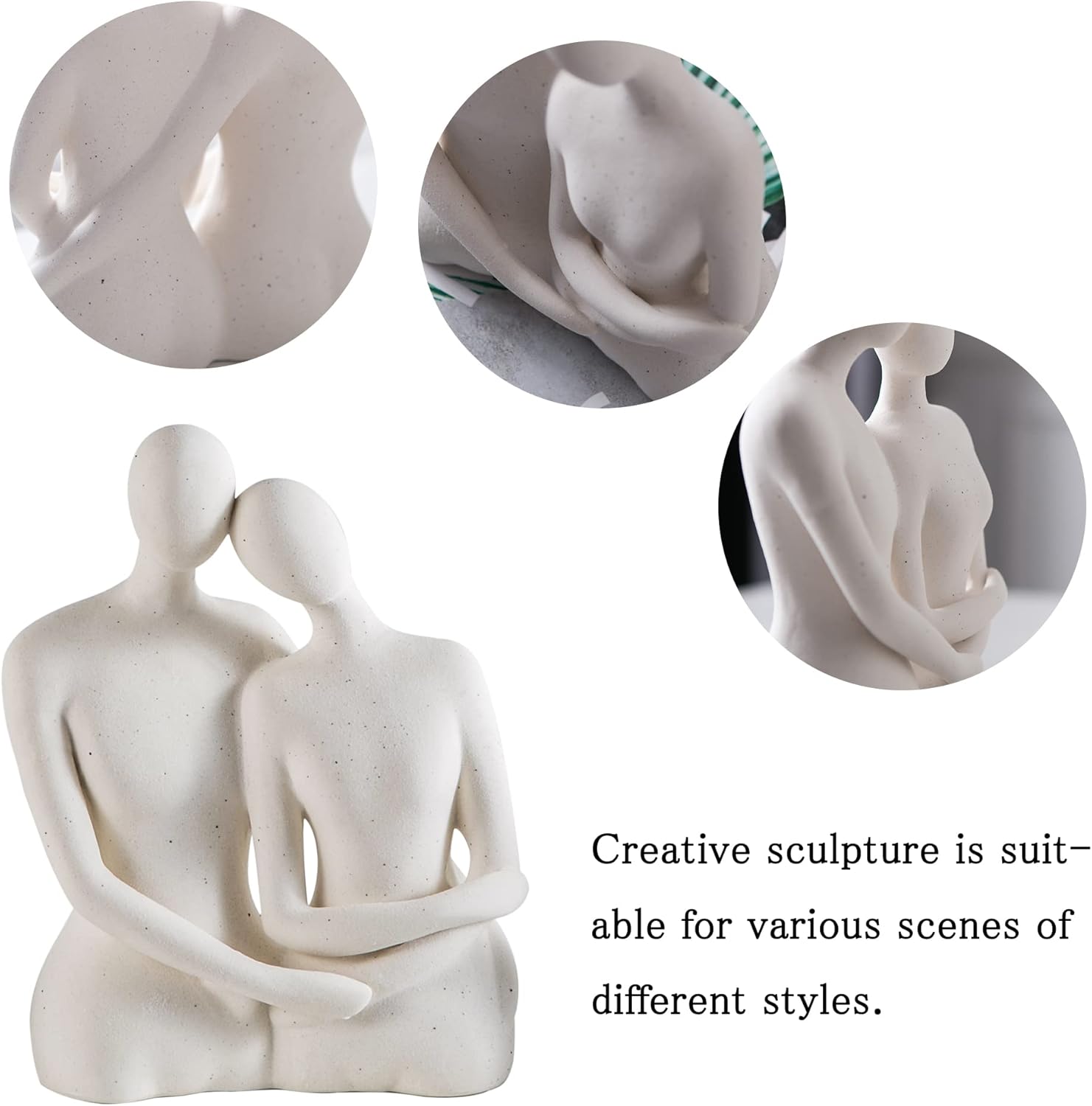 Modern Couple Figurines - Abstract Love Sculpture for Home Decor