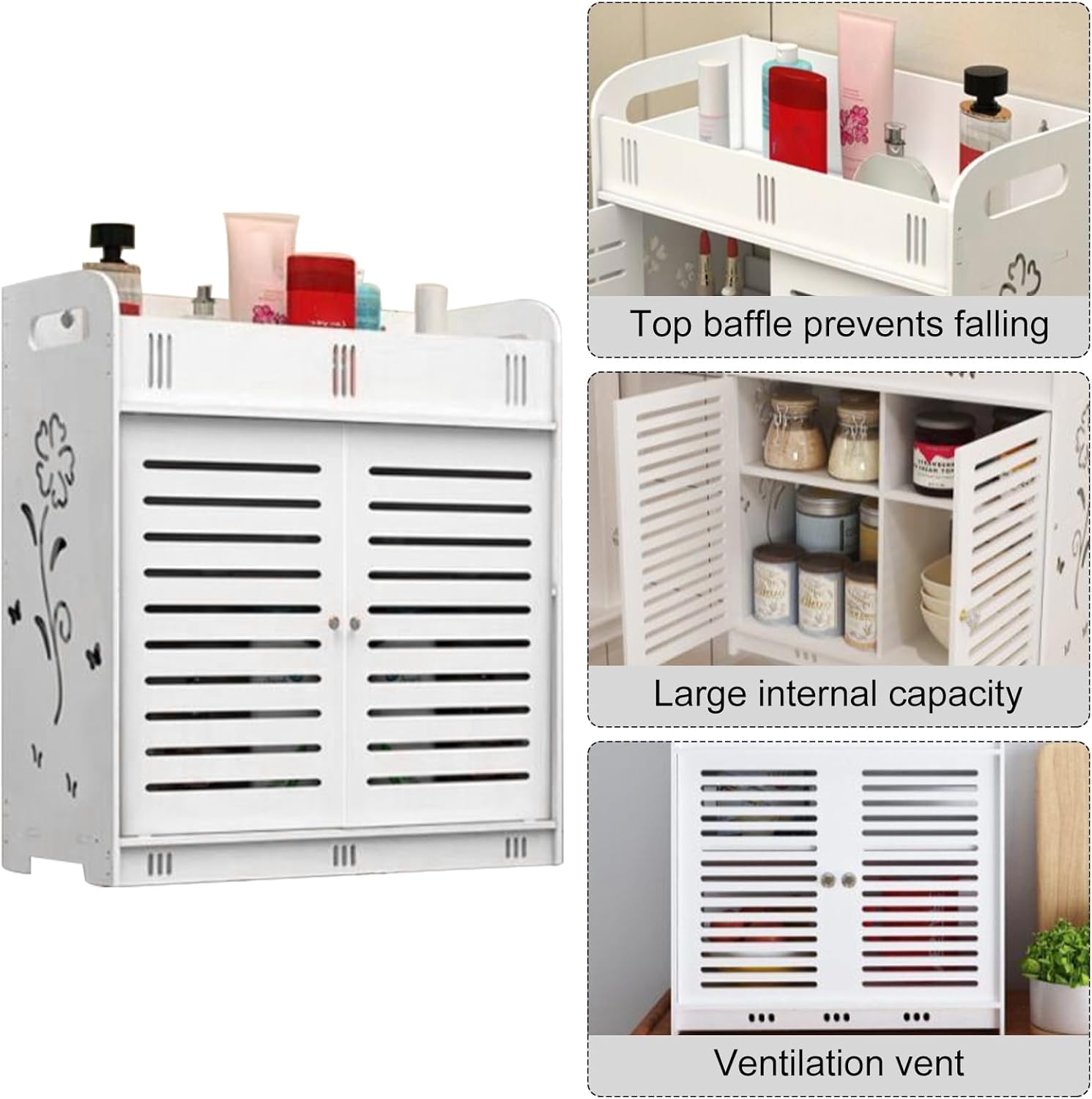 curfair Bathroom Wall Cabinet with Vent Doors 1