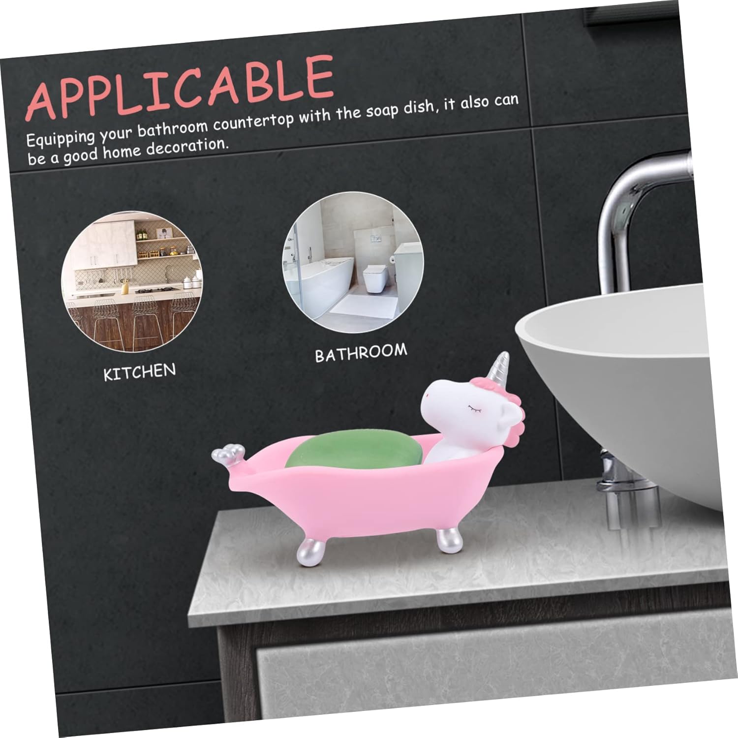 BRIGHTFUFU Decorative Unicorn Soap Dish Holder