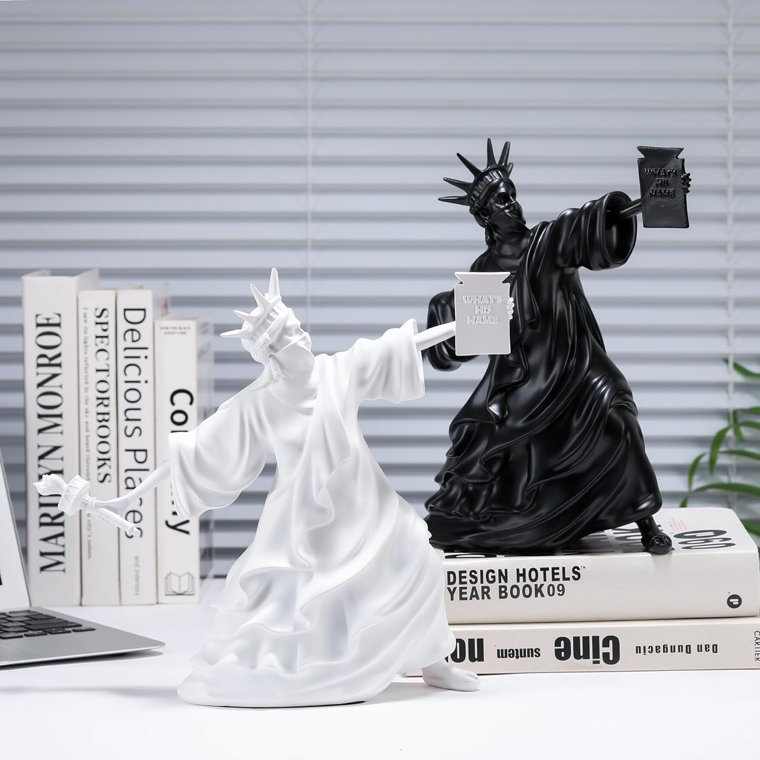 Creative Art Flame Girl Statue Home Decoration Black