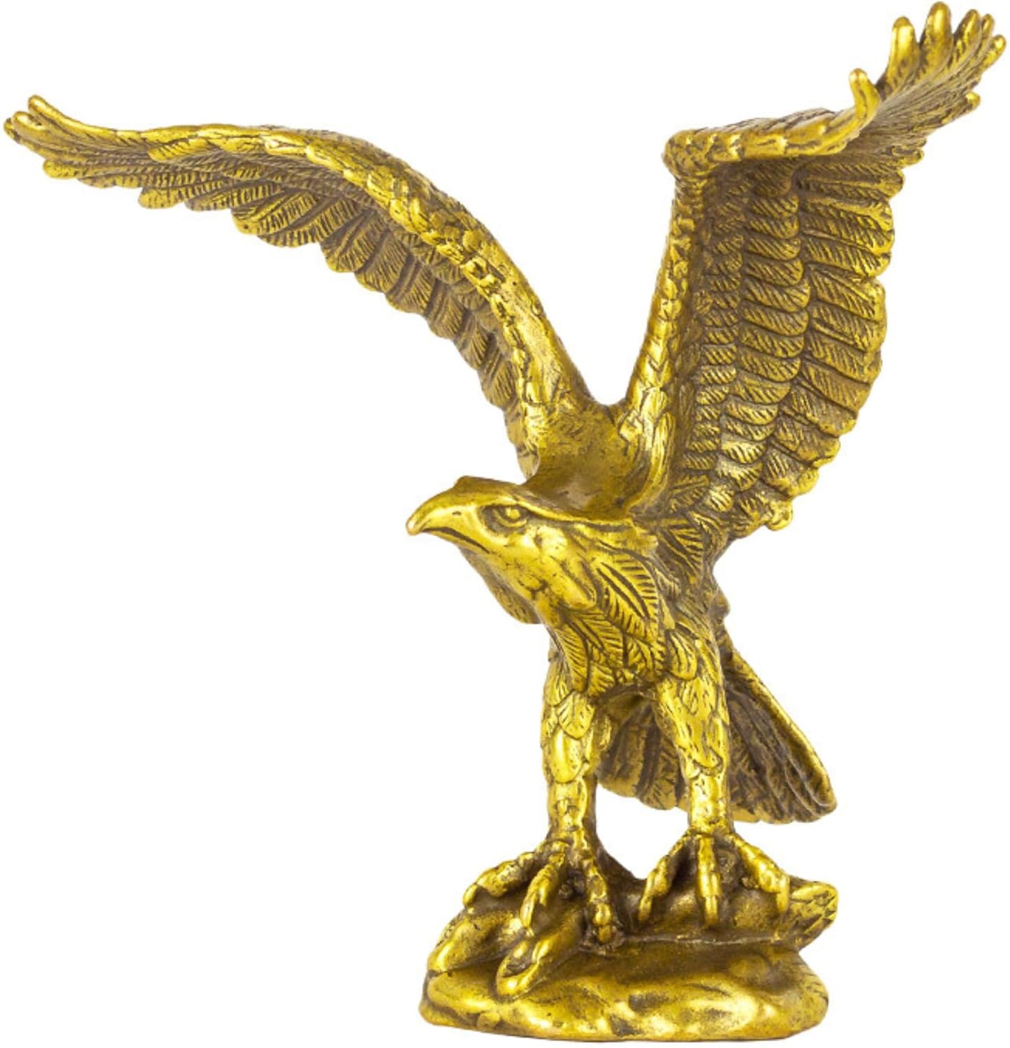 Brass Eagle Spread Wings Statue - Solid Bronze Art Decor