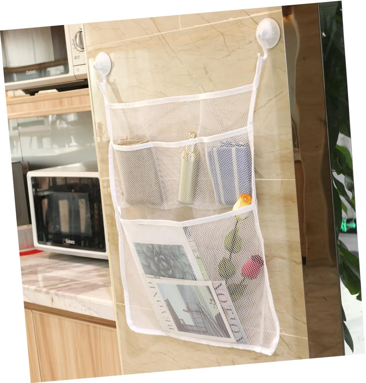GLEAVI Multifunctional Bath Organizer Set with Suction Cup Hooks