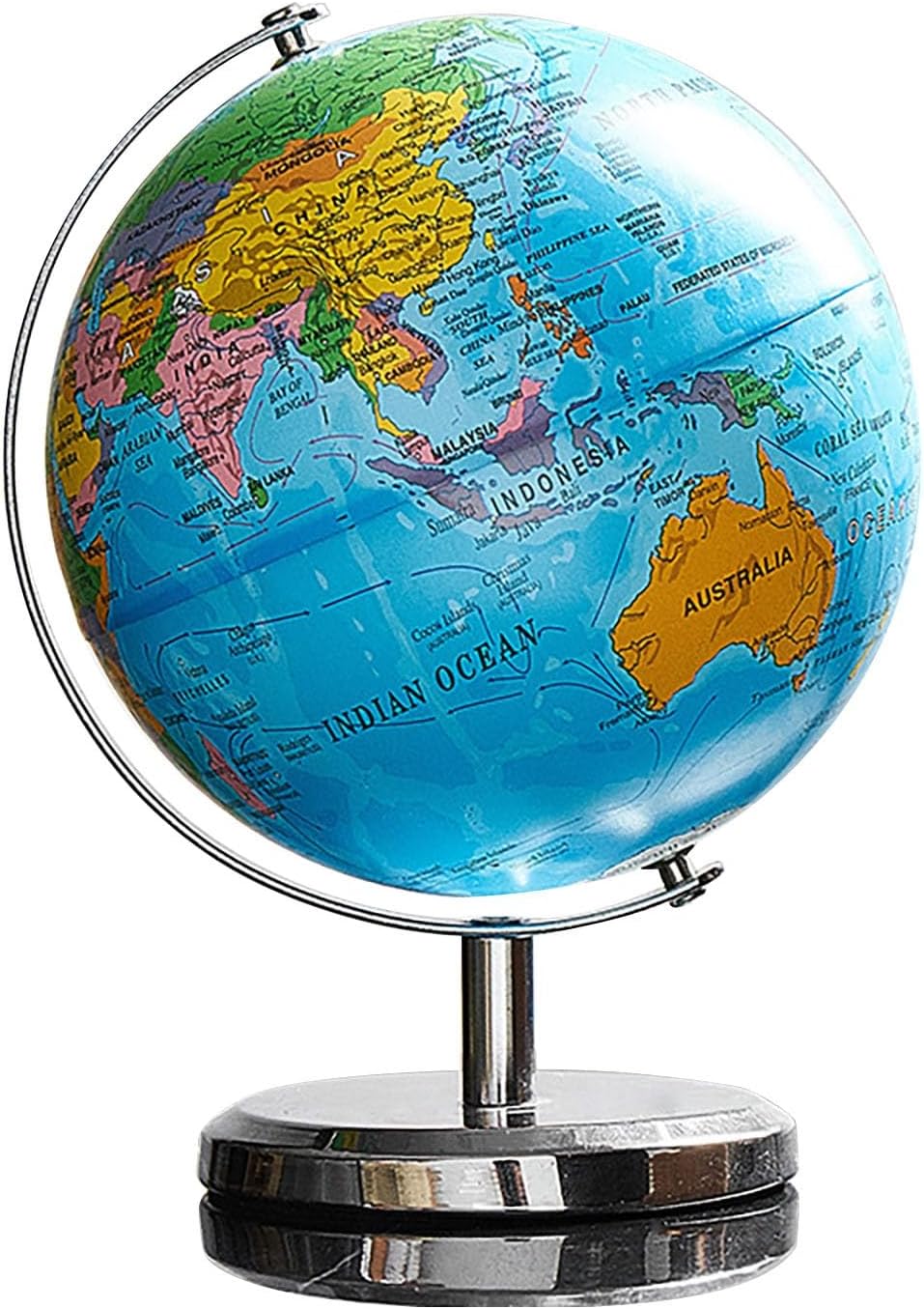 World Globe 360 Rotating Statue Decor Figurine