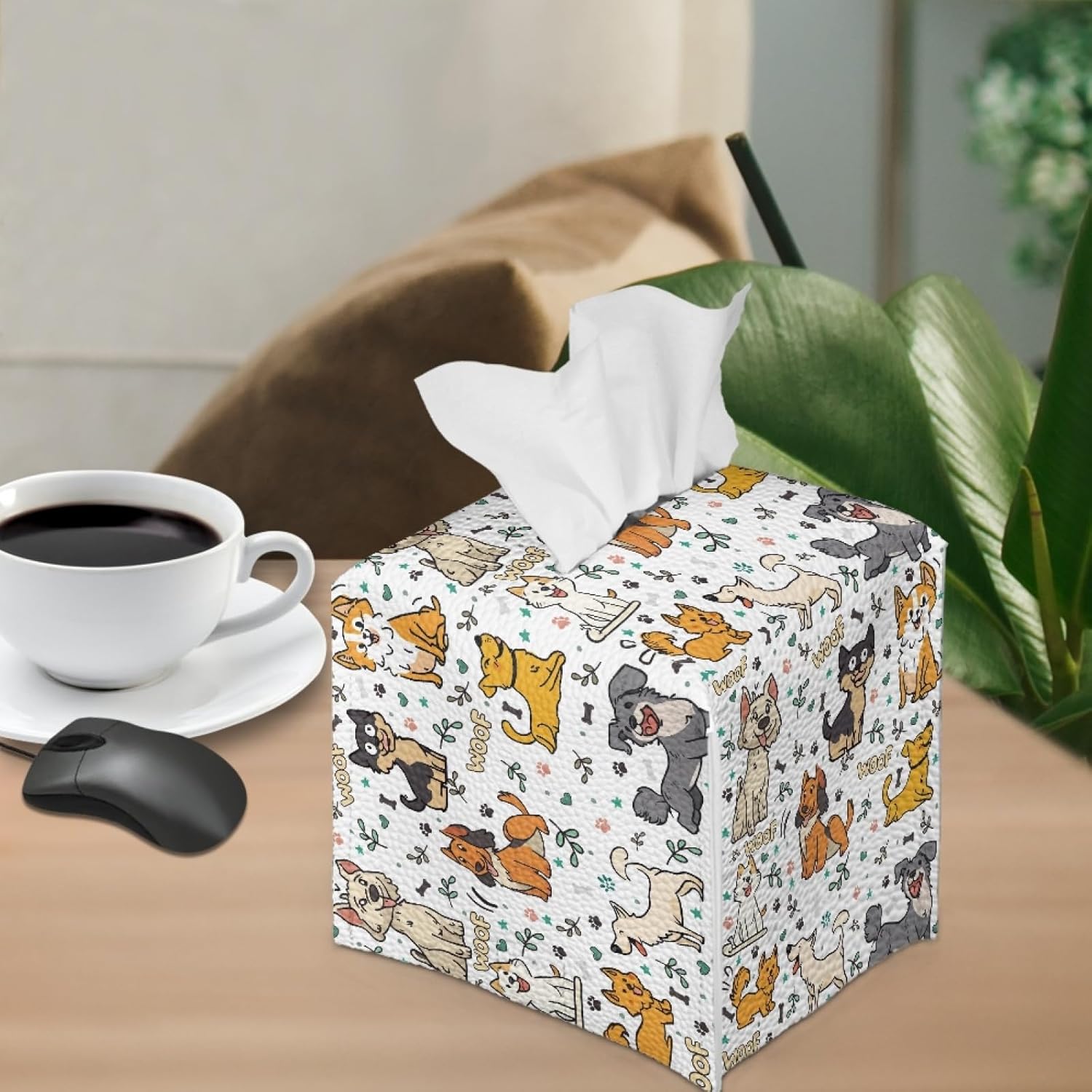 AFPANQZ Funny Cartoon Dogs Tissue Box Holder