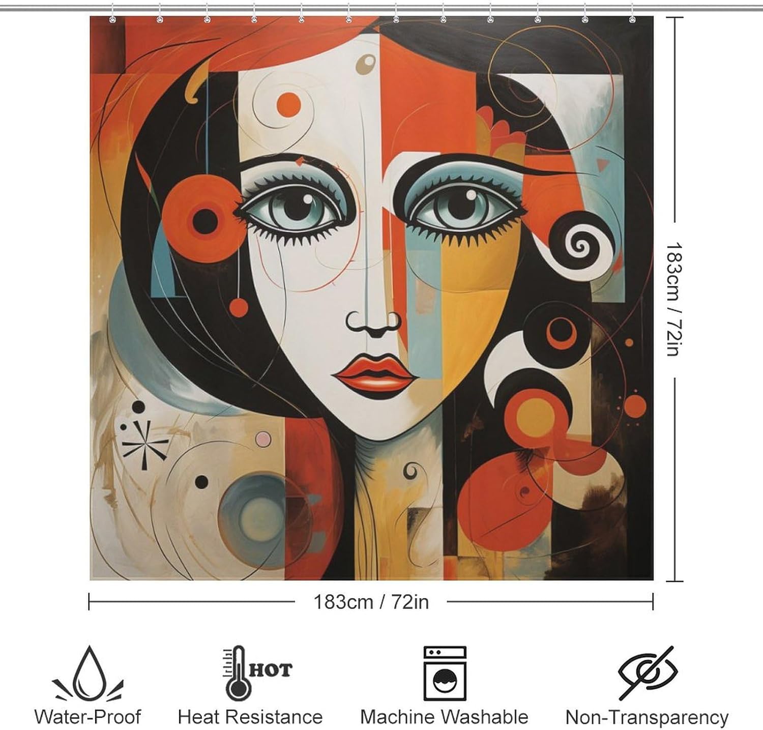 DAOWANGZUO Female Face Shower Curtain Set 1