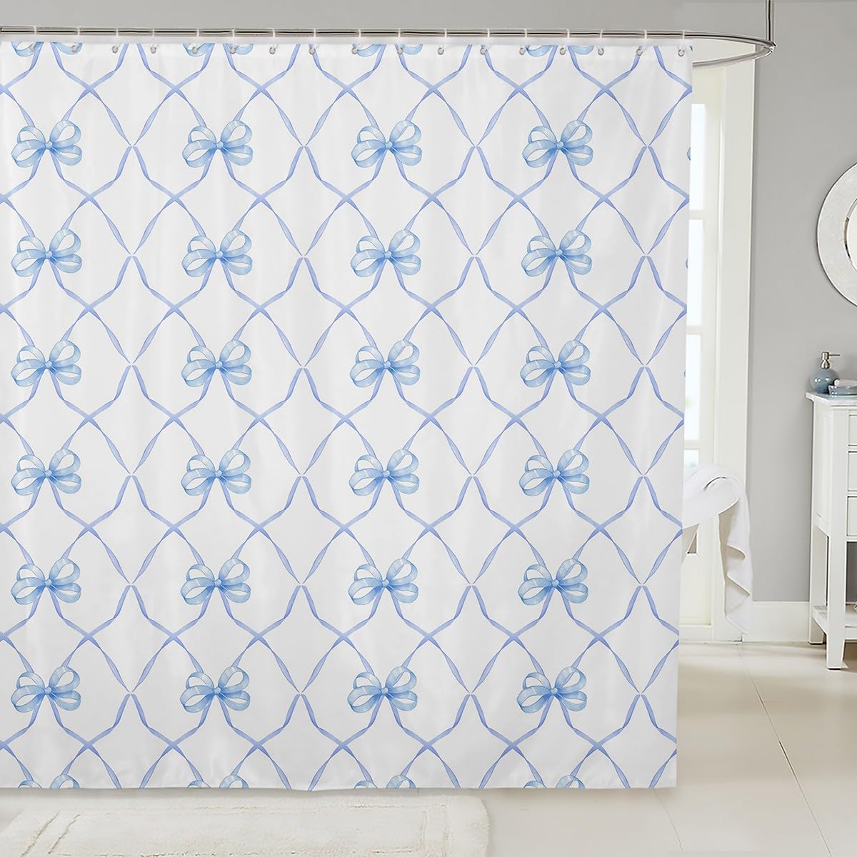 Erosebridal Bow Knot Shower Curtain 72x72