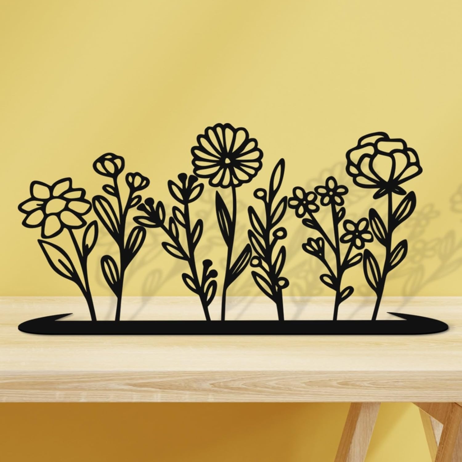 Miniature Metal Flower Statue for Home Decor