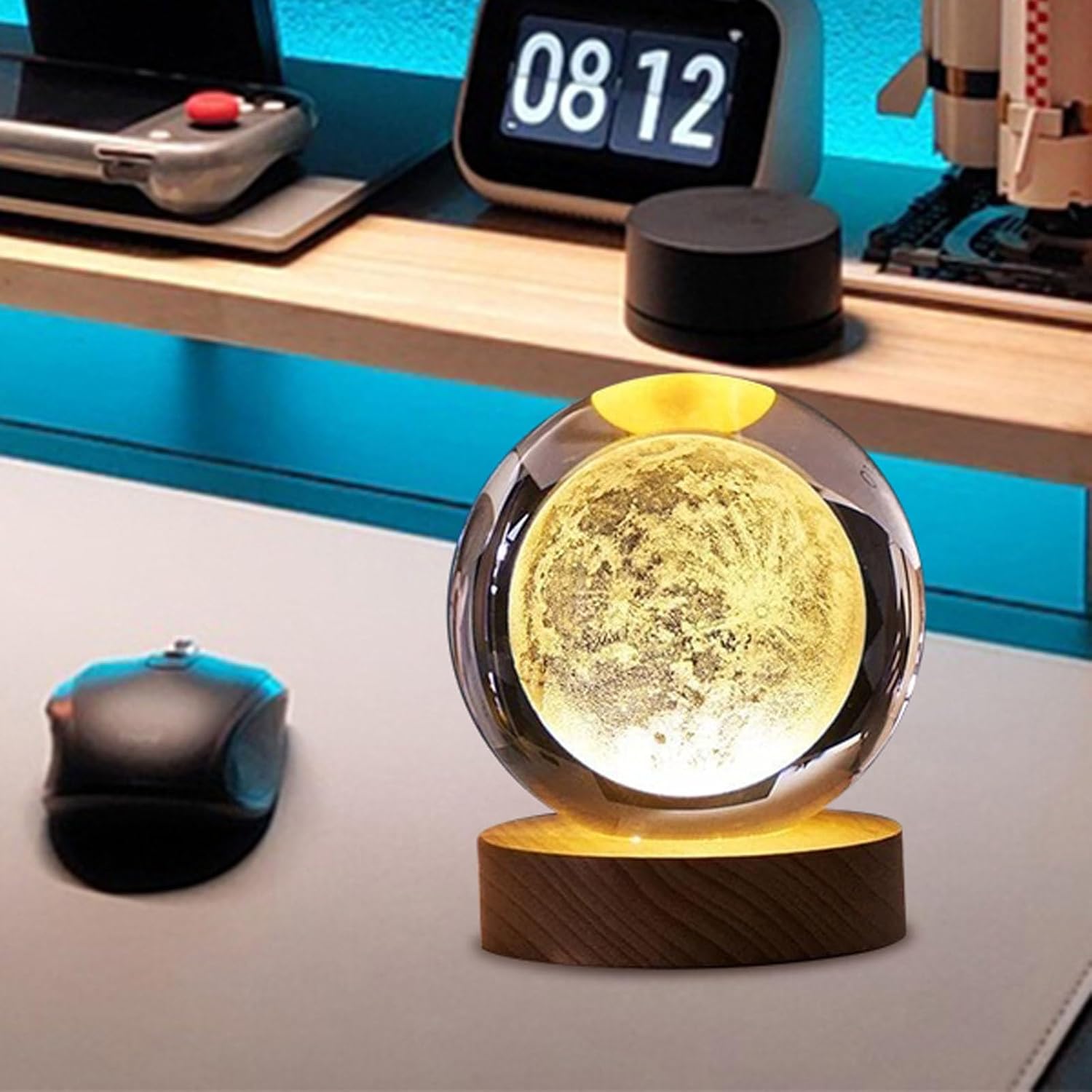 Nudsfuii Solar System Crystal Ball Sculpture Home Decor