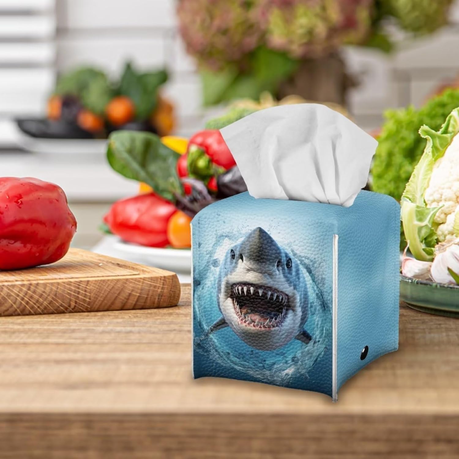 ZOUTAIRONG Cool Shark Tissue Box Cover Holder